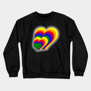 Hearts, hearts, hearts...in primary colors Crewneck Sweatshirt